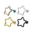 thumbnail image 3 of jiaroswwei Stainless Steel Star Bar Ear Tragus Cartilage Helix Stud Earrings Body Piercing, 3 of 8