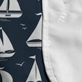 thumbnail image 4 of Nautical Microwave Oven Cover, Sailboat Silhouettes on Waves Along Flying Seagulls Marine Monochrome, Water Resistant Organizer with Pockets for Kitchen, 36" x 12", Dark Night Blue White, by Ambesonne, 4 of 4