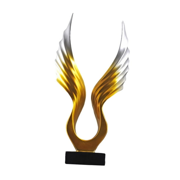 Estatua de ala moderna de resina, adorno de mesa, decoración hecha a mano para el hogar. Estilo B