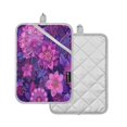 thumbnail image 2 of 2 Pack Pot Holders for Kitchen Heat Resistant Hot Pads Sets for Cooking Baking Lavender Bohemian Pattern, 2 of 7