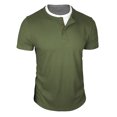 thumbnail image 4 of GEWSEY Mens Short Sleeve Shirts Casual Cotton Summer Slim Fit Waffle T-Shirts (Army Green, S), 4 of 7