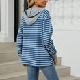 thumbnail image 4 of Women's New Striped Color Matching Cap Long Sleeve Loose Hoodie Hooded Sweatshirt Full Zip Hoodie Women Long Sleeve Top Woman Hoodie with Pocket Oversized Hoodie Sweatshirt Female Hoodies Plain, 4 of 8
