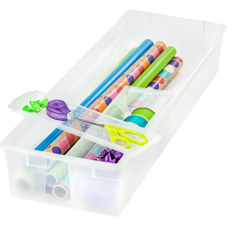 UPC 762016428826 product image for IRIS Gift Wrapping Paper and Ribbon Storage Box Set, Clear Set of 2 | upcitemdb.com