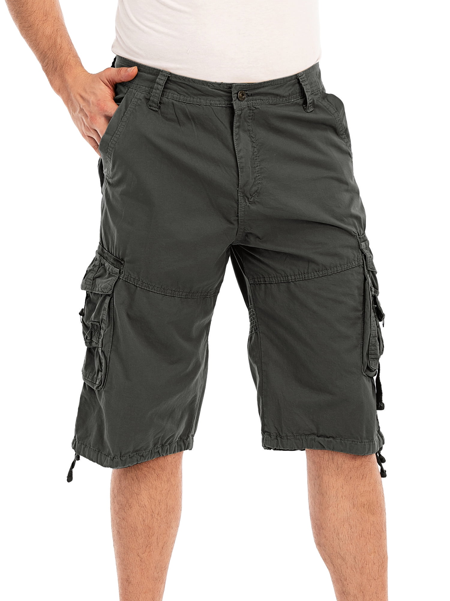 SAYFUT Men's Cotton Twill Cargo Shorts Elastic For Big Men Outdoor Wear  Lightweight Plus Size Khaki Color - Walmart.com