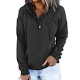 thumbnail image 2 of DPTALR Femmes Automne Hiver Casual Solide Bouton Cordon à Capuche Pull Tops, 2 of 8