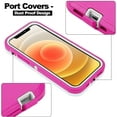 thumbnail image 7 of iPhone 12 / iPhone 12 Pro Case Shockproof Dust/Drop Proof 3 in 1 Full Body Rugged Heavy Duty Durable Cover Pink, 7 of 7
