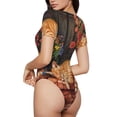 thumbnail image 2 of Fotbe Sleeping Cat Flowers Body de Mujer con Cuello Redondo y Mangas Cortas, Sin Mangas Ajustado, Suave, Cómodo y Básico-XX-Large, 2 of 7