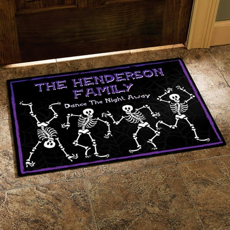 Personalized Halloween Dancing Skeletons Doormat, 17" x 27"