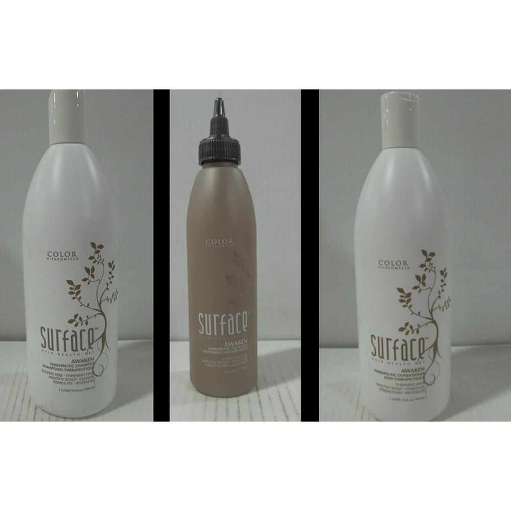 Surface Awaken Therapeutic Shampoo & Conditioner 33.8 Oz & Treatment, 6