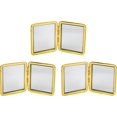 thumbnail image 3 of Stephanie Imports Set of 3 Vertical Bar Pattern Double Sided Magnifying Compact Mirrors (Gold), 3 of 3
