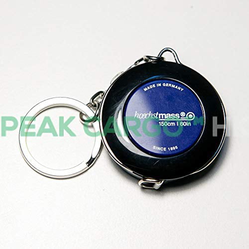 60" Black Hoechstmass PICCO Pocket Roller Tape Measure with key chain 150 cm 