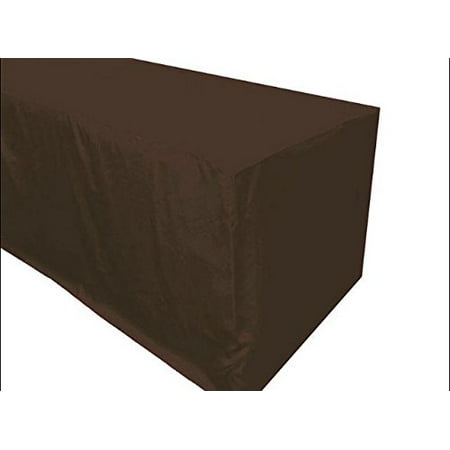 4' Ft. Fitted Polyester Tablecloth Trade Show Booth Wedding Dj Table Cover Brown, 1-Piece Design - 4 Sided And Top Together By Tablecloth