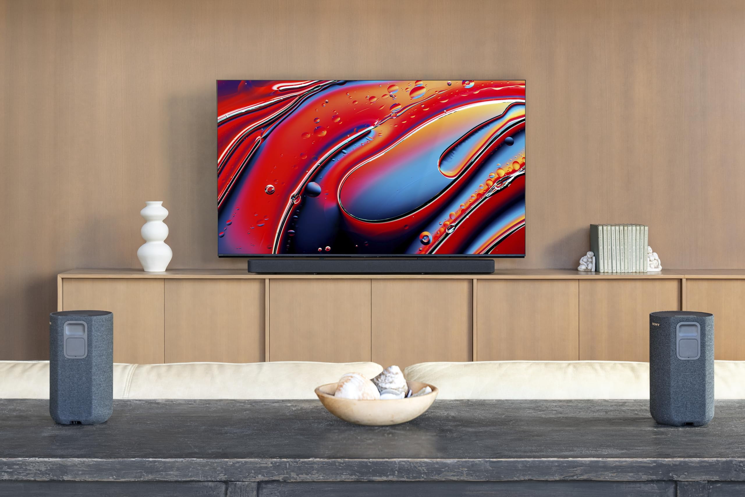 Sony K55XR80M2 55 Inch Bravia 8 QD-OLED 4K HDR Google TV with a Sony HT-A9000 BRAVIA Theater Bar Soundbar (2025)