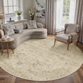 thumbnail image 2 of BERTHMEER 6'×6' Round Area Rugs for Living Room Dining Room Bedroom Office Oriental Floral Vintage Farmhouse Machine Washable Non-slip Traditional Distressed Carpets, Beige, 2 of 4