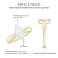thumbnail image 6 of Rosec Jewels Certified Moissanite Marquise Engagement Ring 1 Ct - 5X10 mm Solitaire Ring for Women - D-VS1 Quality, 18K Yellow Gold, US 4.50, 6 of 7