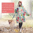 thumbnail image 4 of Wearable Oversized Blanket,Pioneer Flower Floral Print Pattern Wearable Blanket Hoodie for Adults,Cozy Hooded Blankets with Super Pockets,Super Warm Fuzzy Pullover for Women & Men, 4 of 6