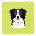 thumbnail image 1 of 3.5 x 3.5 In. Checkerboard Lime Green Border Collie Foam Coasters, Set Of 4, 1 of 1