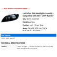 thumbnail image 2 of Left Driver Side Headlight Assembly - Compatible with 2007 - 2009 Audi Q7 2008, 2 of 2