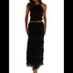 thumbnail image 3 of Conjunto de 2 Piezas de Falda Larga Y2K para Mujer, con Top Corto de Encaje Sin Espalda y Falda Larga, Vestido de Playa. Negro M, 3 of 10
