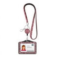 thumbnail image 1 of YUANOU Rhinestone Badge Holder ID Lanyard Bling Crystal Necklace Strap Badge Card Holder Retractable Hanging Rope Work Card Case(Pink)Horizontal card, 1 of 7