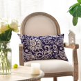 thumbnail image 3 of Chinoiserie Flowers Bule Throw Pillow Cover, 12 x 20 Inch Cushion Case Outdoor Decoration for Sofa Couch Farmhouse, 3 of 6