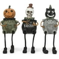 thumbnail image 2 of Boo Wicked Spooky Green 7.5 x 2.25 Resin Decorative Tabletop Figurine Shelf Sitter Set 3, 2 of 5