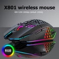 thumbnail image 3 of X801 8 Teclas Inalámbrico 1600DPI Ajustable Honeycomb Gaming Mouse (Negro), 3 of 9