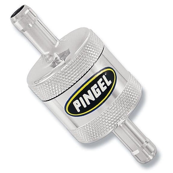 Pingel SS5P In-Line Fuel Filter - 3/8in. Aluminum Machined Satin-Finish Fuel Filter