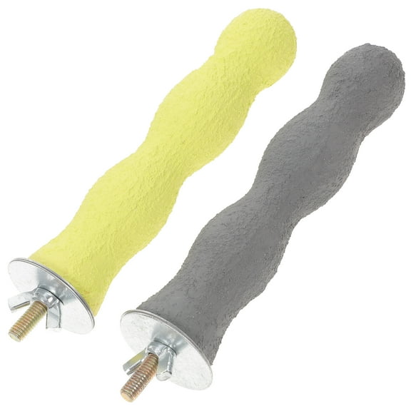 14CM Bird Perch Parrot Stand Parakeet Natural Wood Rough Sand Perches Grinding Nail for Small Medium Large Birds African