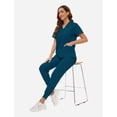 thumbnail image 5 of Set Scrub VIAOLI para mujer con bolsillo y pantalones deportivos con cuello en V, 5 of 5