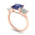 thumbnail image 2 of Clara Pucci 14K Rose Gold 2.5ct Tanzanite Three-Stone Ring for Women, 2 of 8