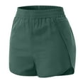 thumbnail image 6 of Women's Shorts Womens Running Workout Elastic Waist Pants Shorts Athletic Pocket Pants,Green Women's Shorts S, 6 of 8
