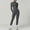 Grey, variant on Women 2 Piece Seamless Ribbed Workout Sets With Zip Up Jacket High Waisted Gym Yoga Leggings Fleabag Jumpsuit Work Pantsuit Summer Pantsuit plus Size Pant Suits Womens Winter Apparel Womens Suits