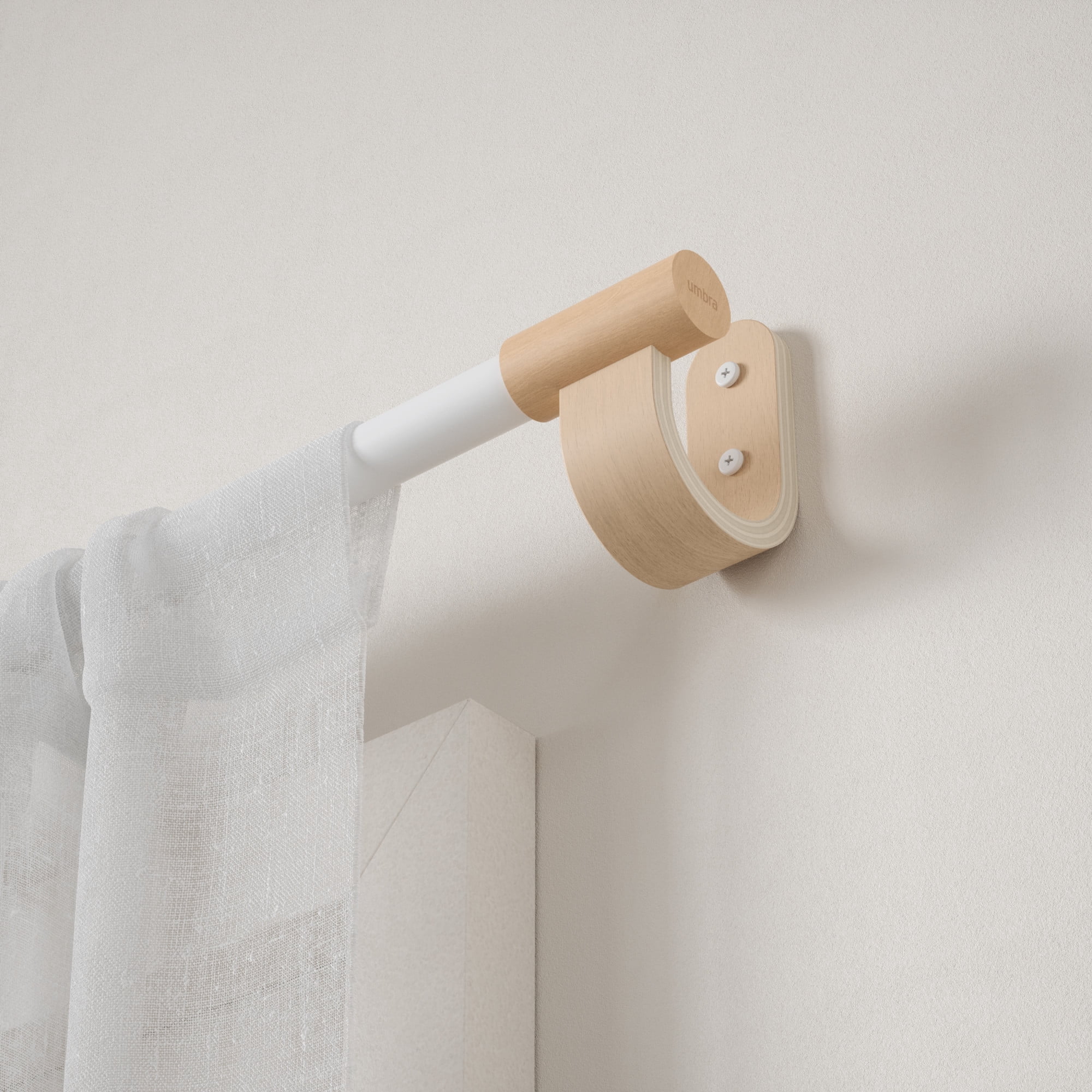 Umbra Bellwood White 2.5cm Adjustable Curtain Rod, 42.00 in