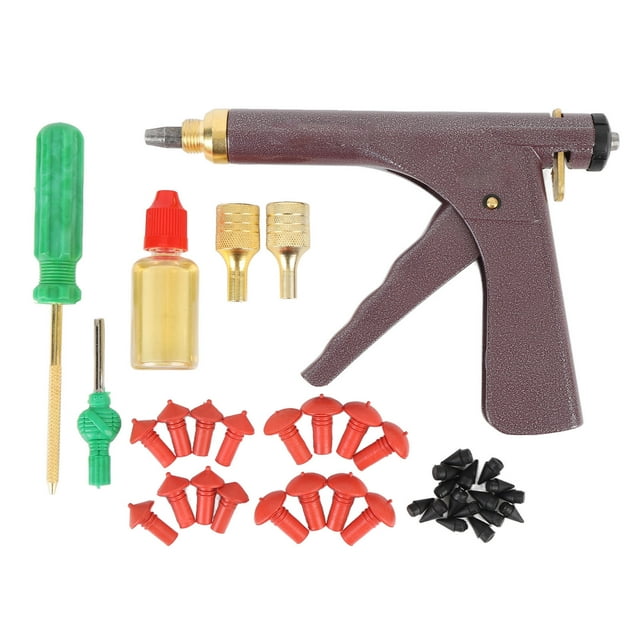 Herramienta De Reparación De Taponadores De Neumáticos De Motocicleta, Kit De Herramientas De Reparación De Neumáticos De Vacío Sin Cámara Profesional Portátil Con Resorte
