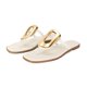 thumbnail image 1 of Sandalias tipo tanga Wnshonzy para mujer, planas, de piel blanca, 1 of 4