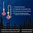 thumbnail image 2 of Gem Stone King 14K Yellow Gold Pink Moissanite and Lab Grown Diamond Earrings for Women | 1.13 Cttw | Gemstone Birthstone | Round 5MM, 2 of 6