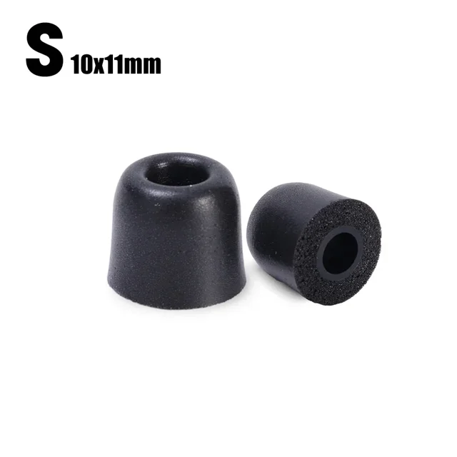Memory Foam Ear Tips For In Ear Headphones Noise Reduction Replacement 4.5mm Black 6-Pairs