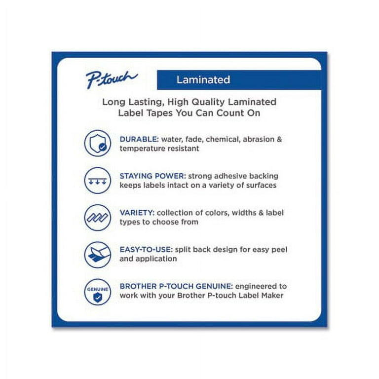 TZe Standard Adhesive Laminated Labeling Tape, 1.4 TZe Standard Adhesive Laminated Labeling Tape, 1.4