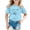 Light Blue, variant on Hienoo Toddler Girls' T-Shirt Short Sleeve Soft Graphic T Shirt Loose Leisure Tshirt