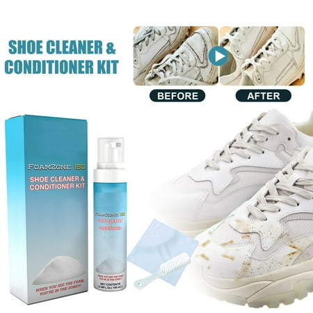 

Frusde Shoe Cleaner kit White Sneaker Cleaner Shoe Stain Remover Whitening Cleansing Gel for Most Shoes 1pcs