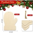 thumbnail image 7 of Large Size 7 inch Wooden Christmas Ornaments to Paint 10PCS, DIY Blank Gloves Cutouts Unfinished Wood Ornament for Crafts Hanging Christmas Decorations, Wood Discs Ornament for Home Autumn Winter, 7 of 7