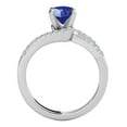 thumbnail image 3 of Aonejewelry 1.15 Ct. Sapphire and Diamond Twin Shank Engagement Ring Crafted In 14k Solid White Gold, 3 of 4
