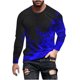 thumbnail image 2 of Blusas y camisas de manga larga con cuello redondo para hombre, blusa informal de manga larga con cuello redondo y estampado., 2 of 3