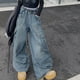 thumbnail image 5 of Odeerbi 8-16 Años Niñas Cargo Jeans Athletic Deportes Pantalones Vaqueros Pierna Ancha Color Sólido Cintura Media Suelta Ropa de Trabajo Pantalones Con Bolsillo, 5 of 7