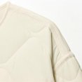 thumbnail image 5 of Zedker Casual Crewneck Long Sleeve Women's Button Puffer Jackets with Pockets, Comfortable Thermal Outewears for Fall and Winter,White,XS, 5 of 7