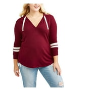 No Comment Junior Plus Stripe Sleeve Hoo