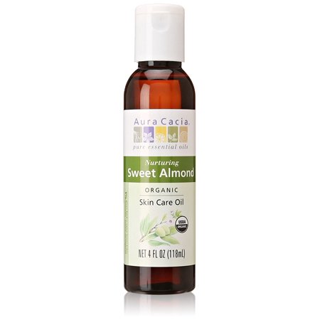 Aura Cacia Organic Sweet Almond Oil | GC/MS Tested for Purity | 118ml (4 fl. oz.)