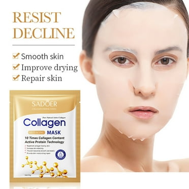 Collagen Face Mask, Collagen Anti-Aging Mask, Wrinkle-Removing Mask, Anti-Wrinkle Hydrating Facial Mask, 5pcs