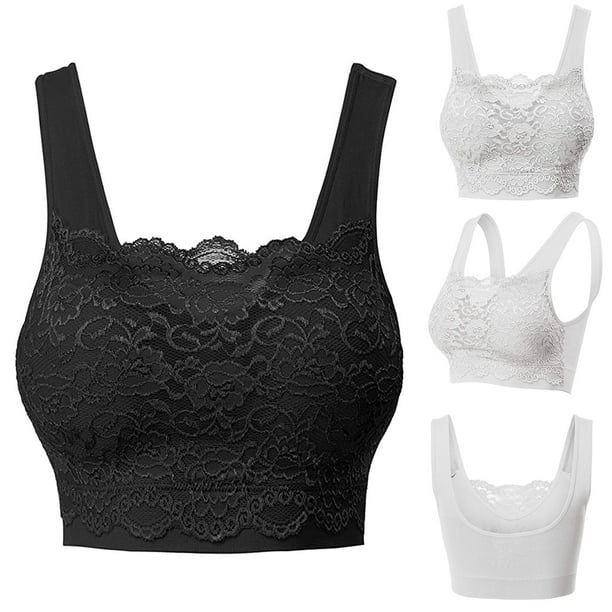 XZNGL Sports Bras for Womens Seamless Lace Bra Top With Front Lace